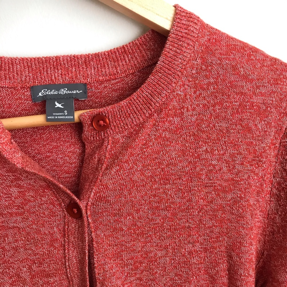 Eddie Bauer Burnt Orange Red Knitted Cardigan